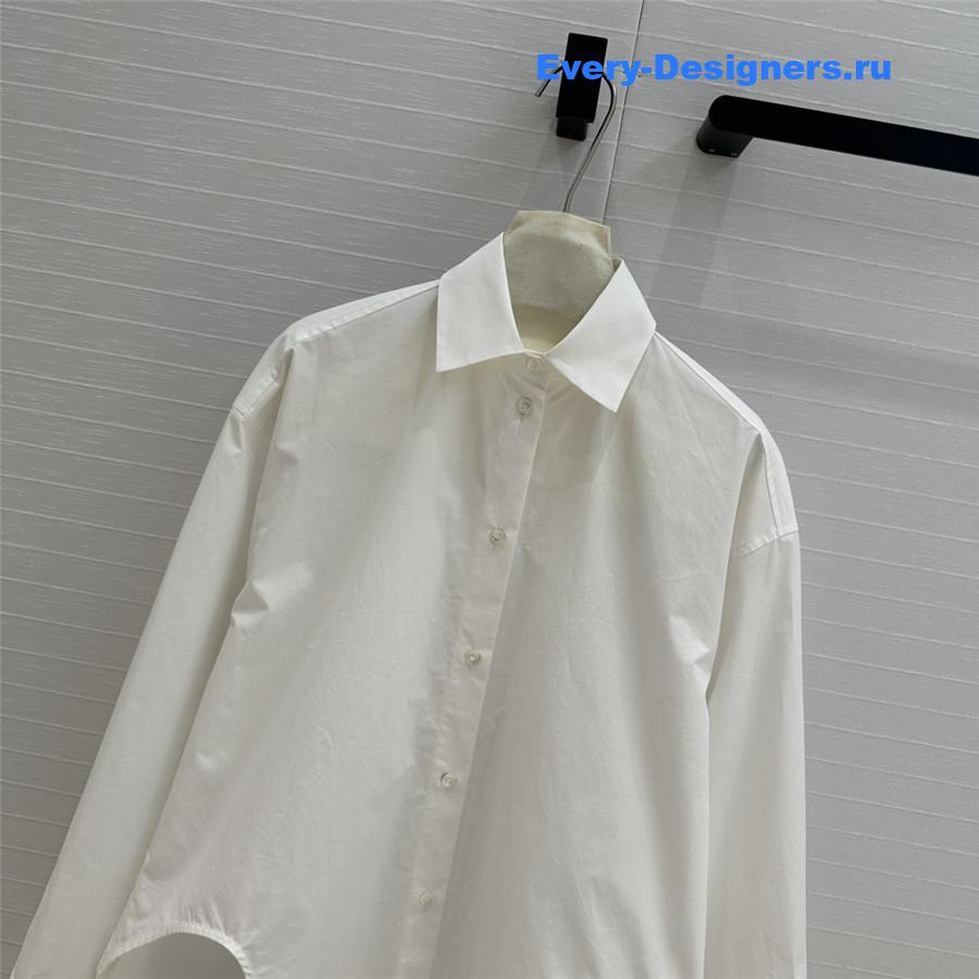 L0ew* asymmetric longline shirt in white