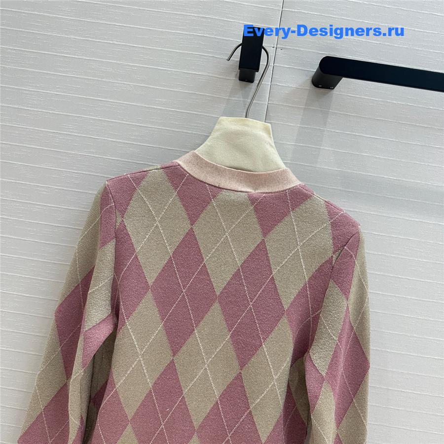 Gvc*1 pink gold thread wool cardigan