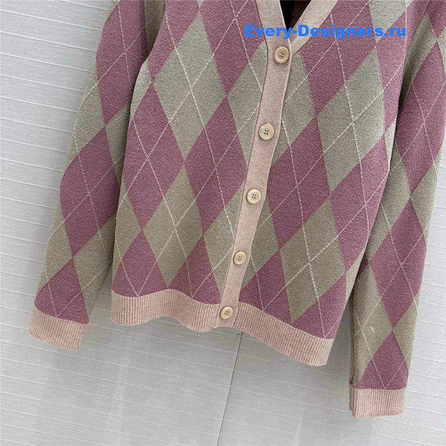 Gvc*1 pink gold thread wool cardigan