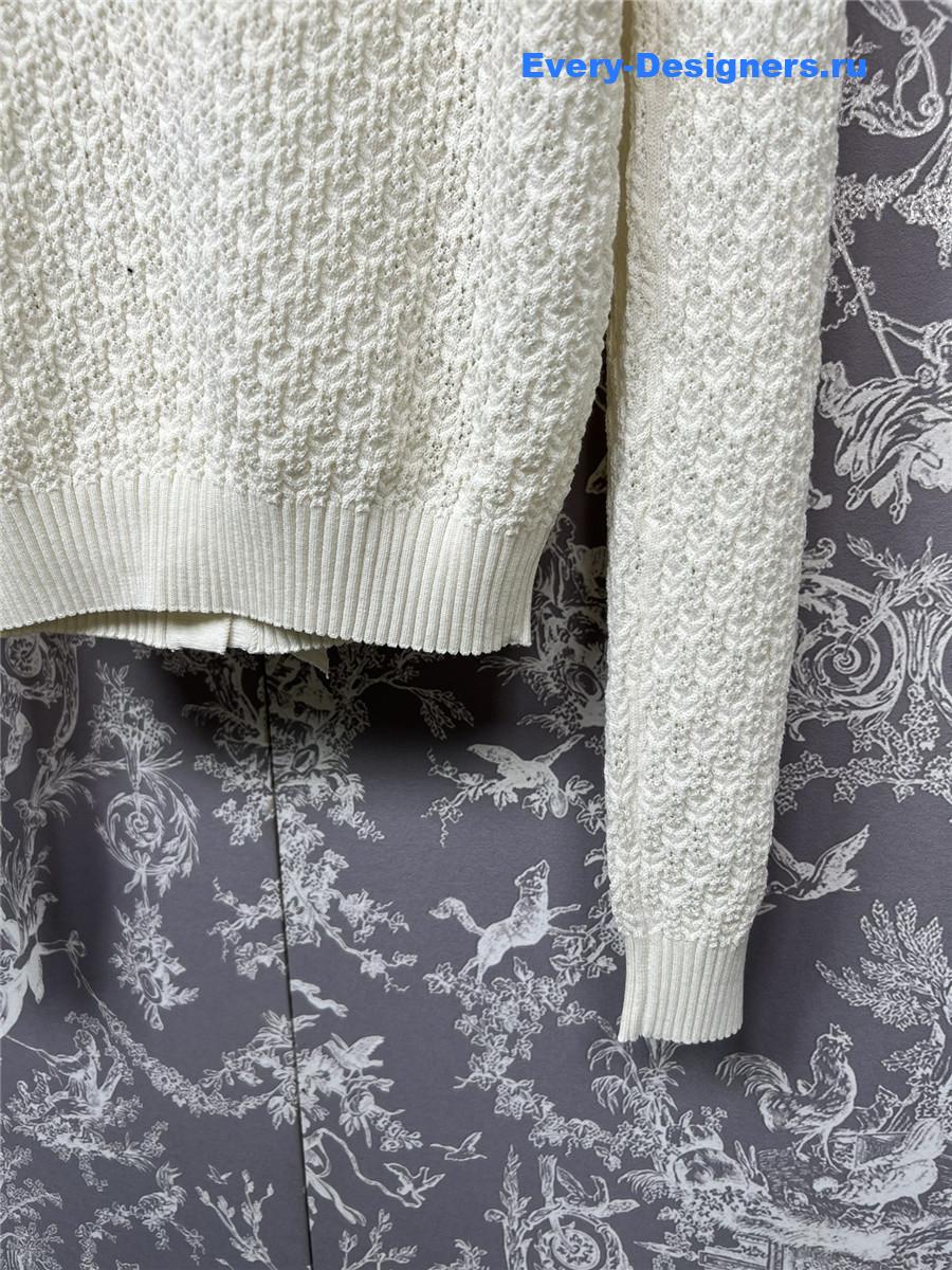 Ch**el off-white lace knit cardigan
