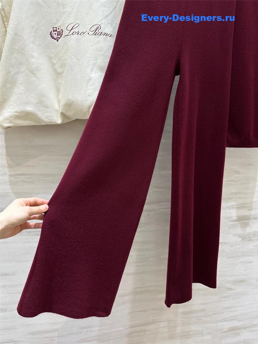 L0r0 P1ana wool wide-leg trousers burgundy