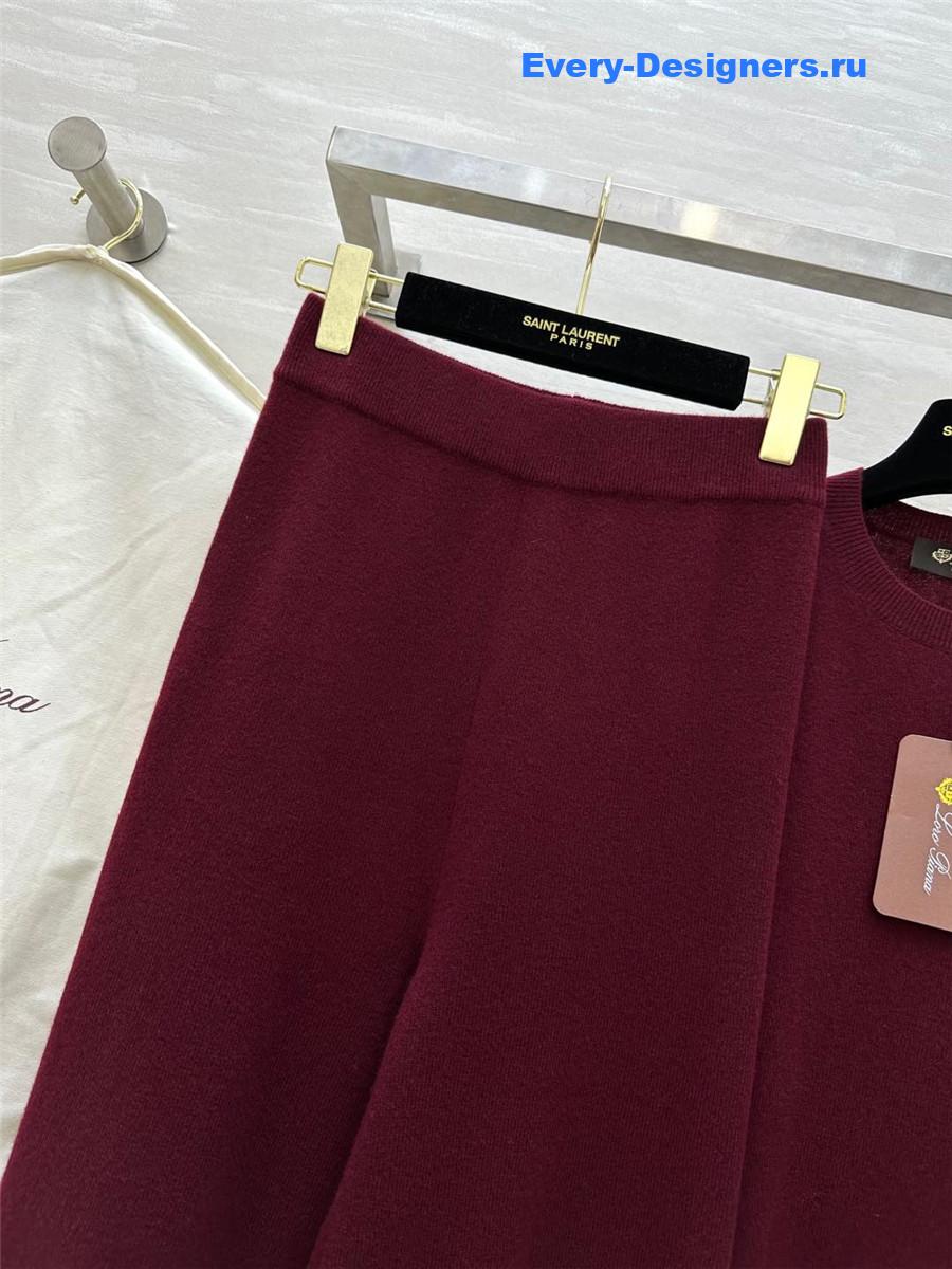 L0r0 P1ana wool wide-leg trousers burgundy