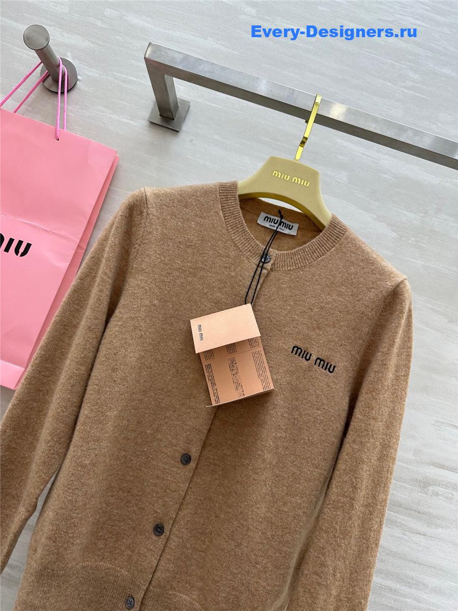 Miu Miu Women Brown Wool Cardigan