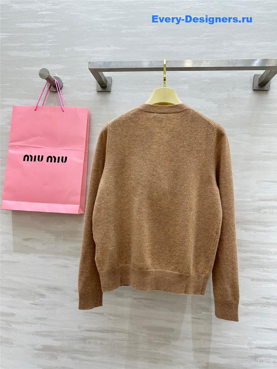 Miu Miu Women Brown Wool Cardigan