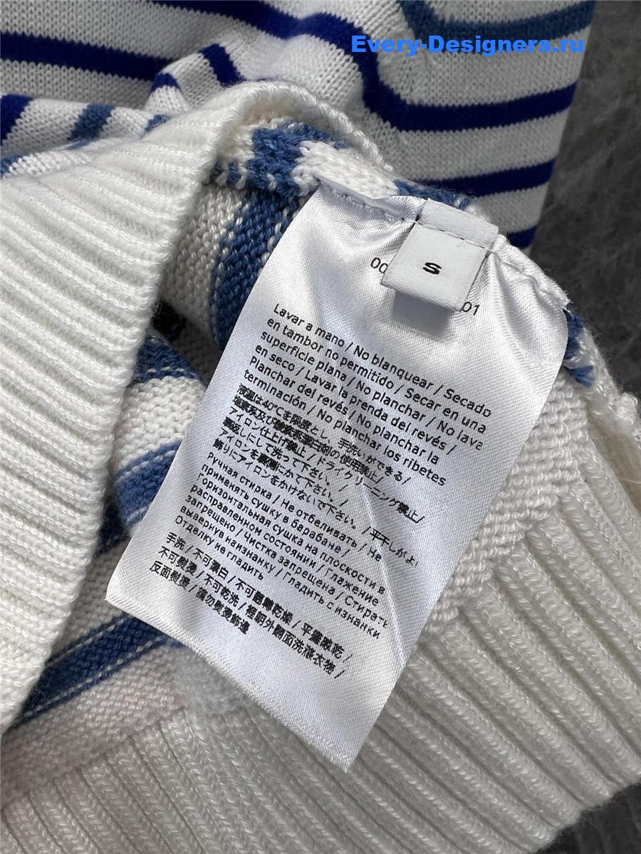 Va1e*ntin0 striped knitted long sleeve sweater