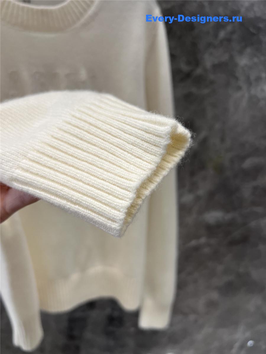 Ch**el wool knitted lettering crew neck sweater set