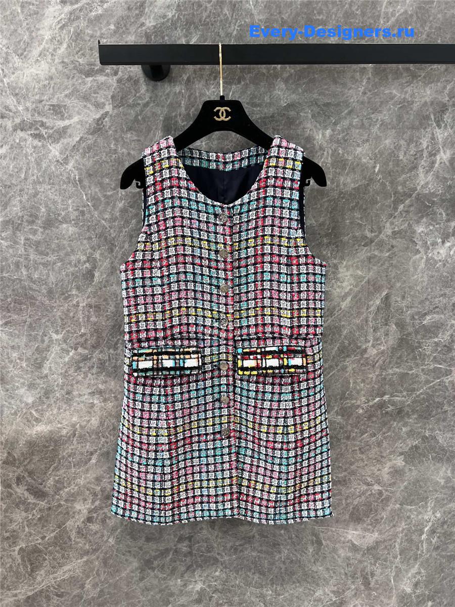 Ch**el woven beaded sleeveless dress