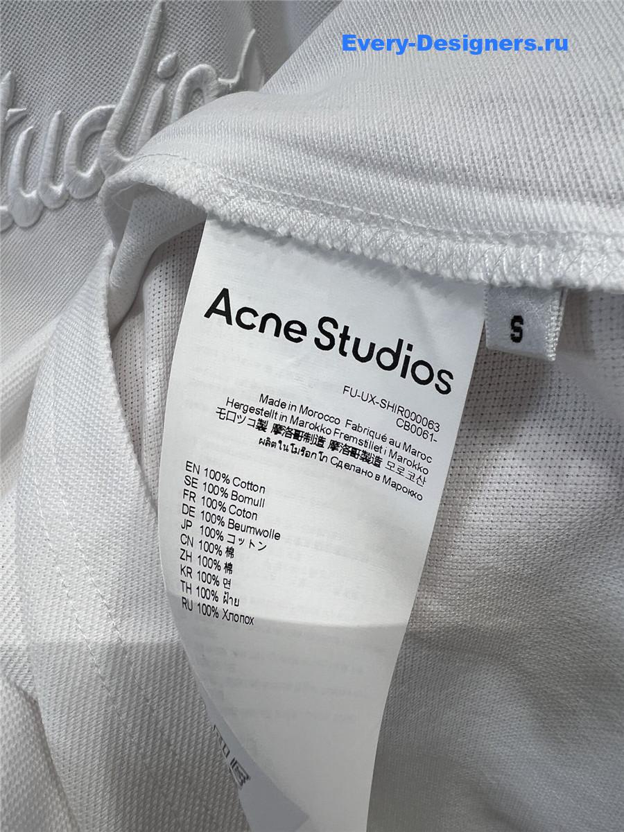 Acne Studios White Relaxed Fit Logo T-shirt