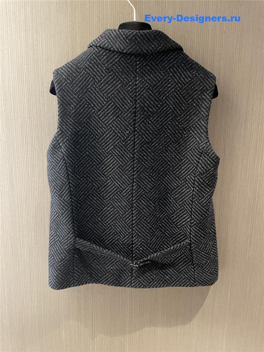 Ch**el button grey twill vest