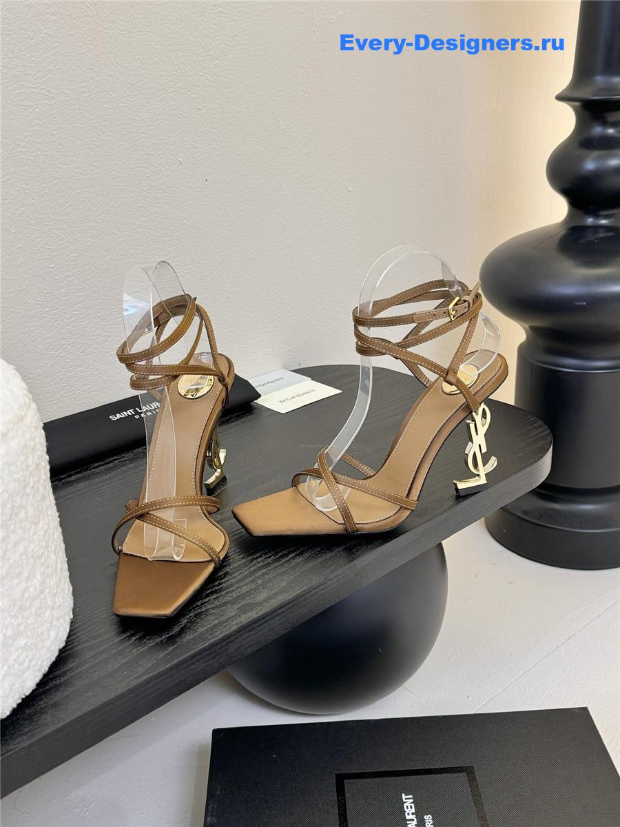 Sa1nt Lau*nt opyum leather sandals brown
