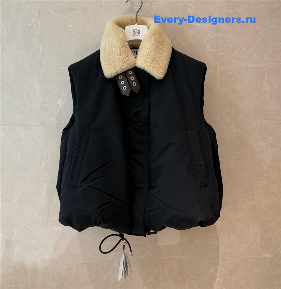 L0ew* shearling collar puffer vest