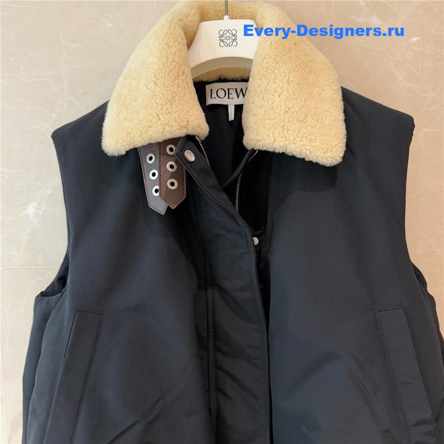 L0ew* shearling collar puffer vest