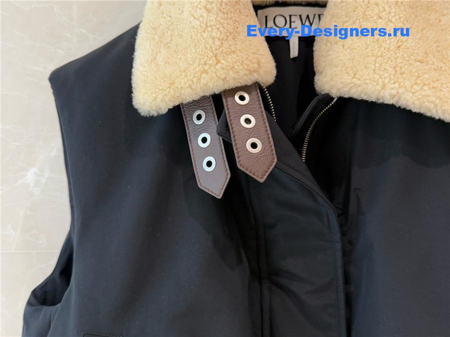 L0ew* shearling collar puffer vest