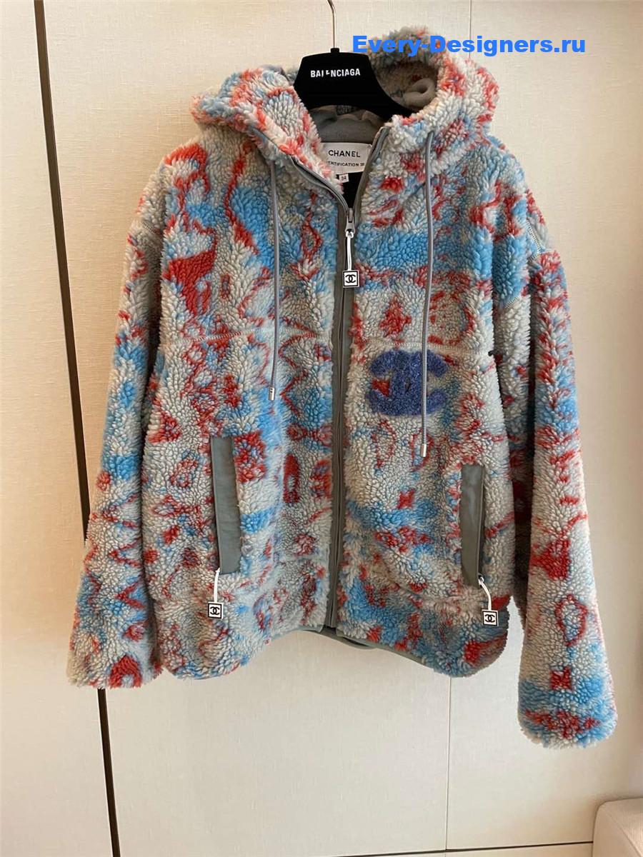 Ch**el camouflage fleece jacket