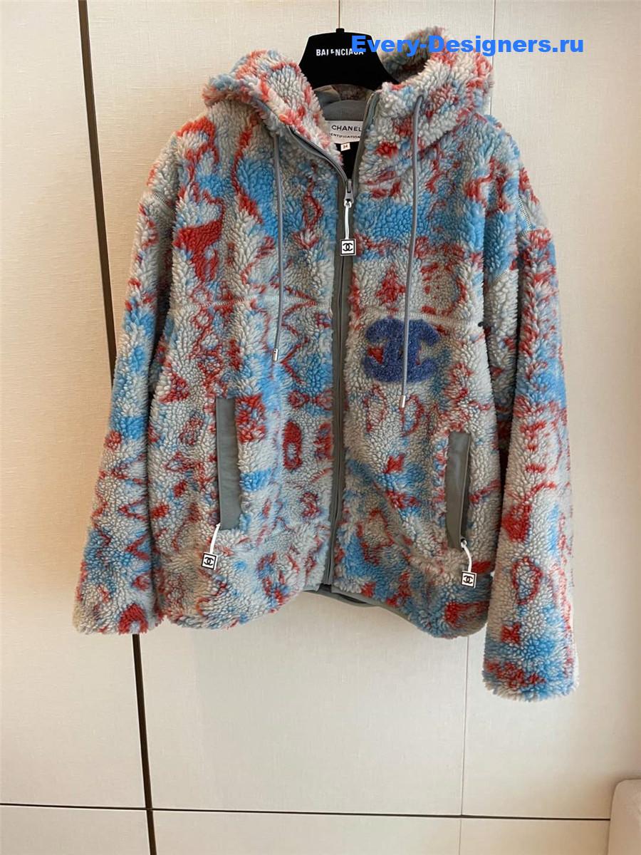Ch**el camouflage fleece jacket