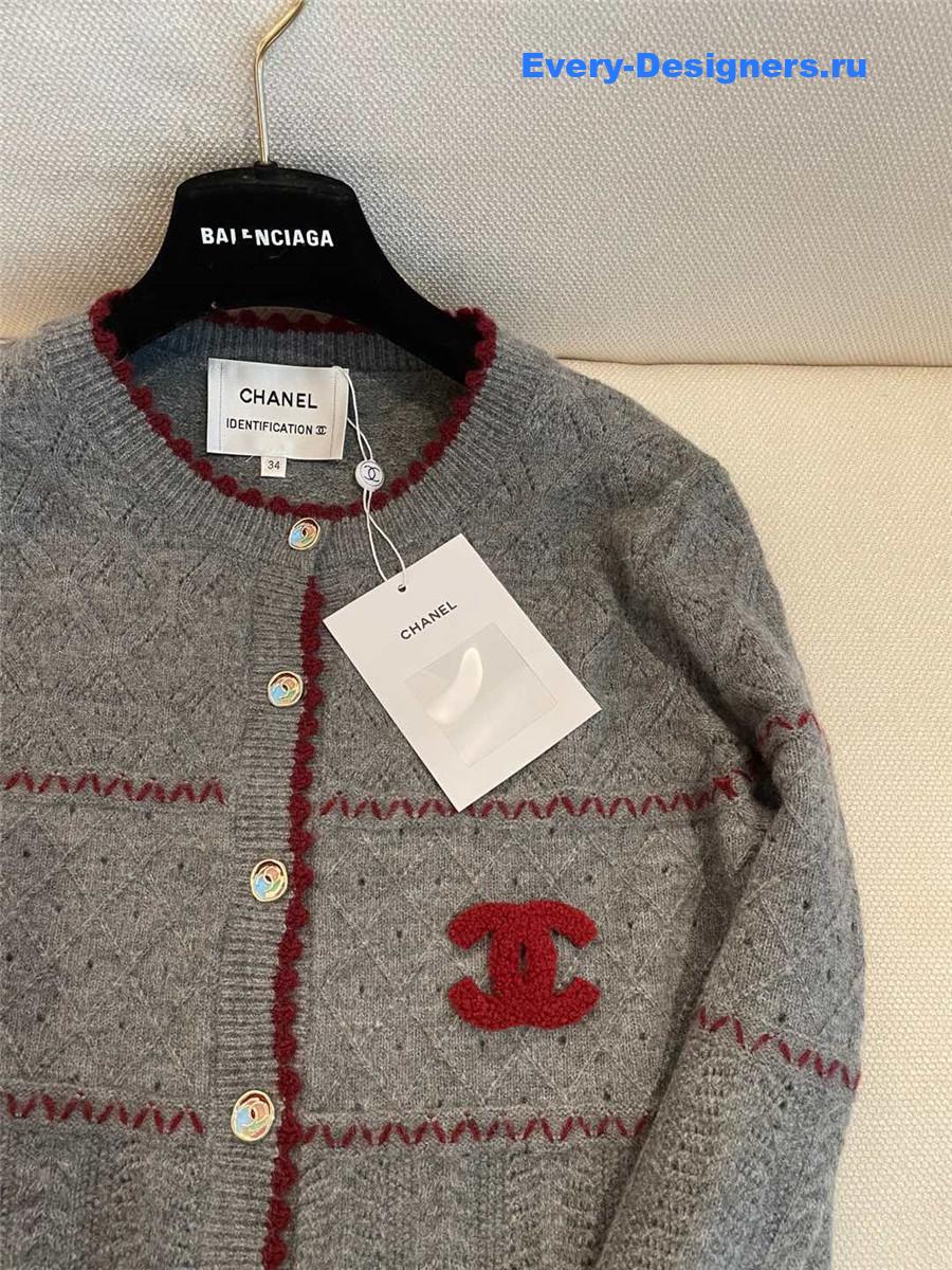 Ch**el crew neck knitted cardigan