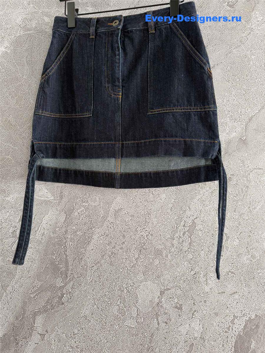 L0ew* workwear denim skirt indigo blue