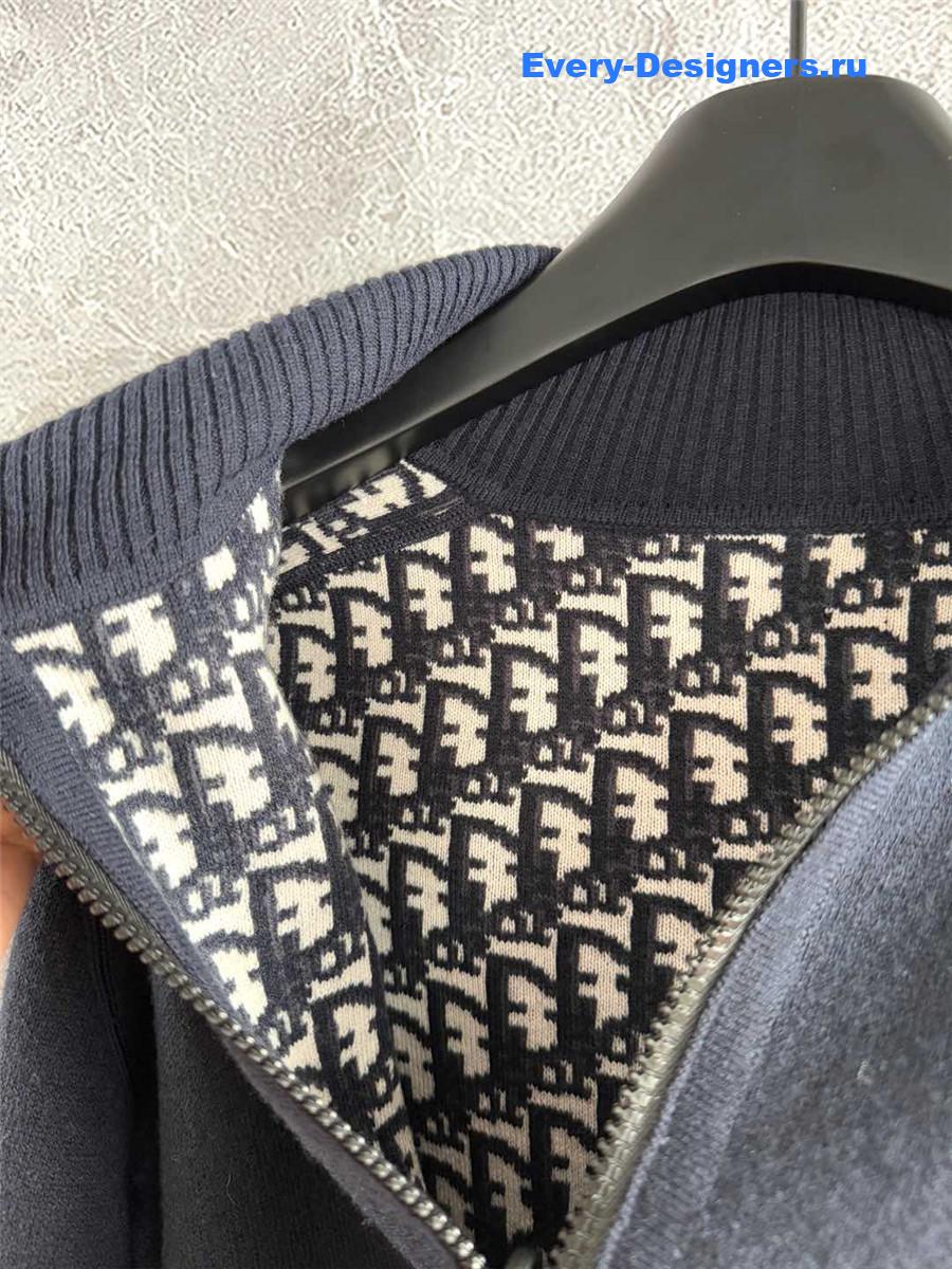D10r oblique hooded cashmere cardigan