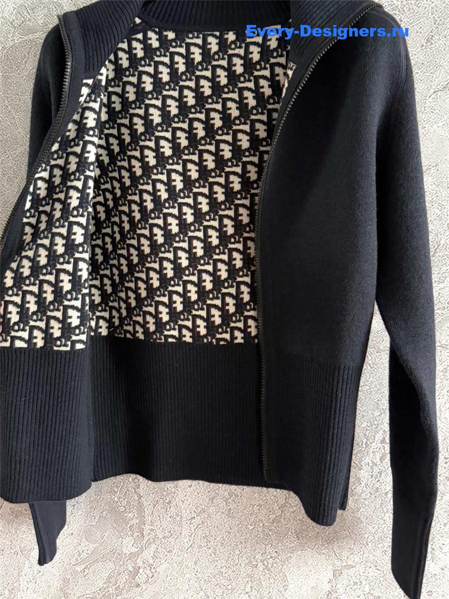 D10r oblique hooded cashmere cardigan