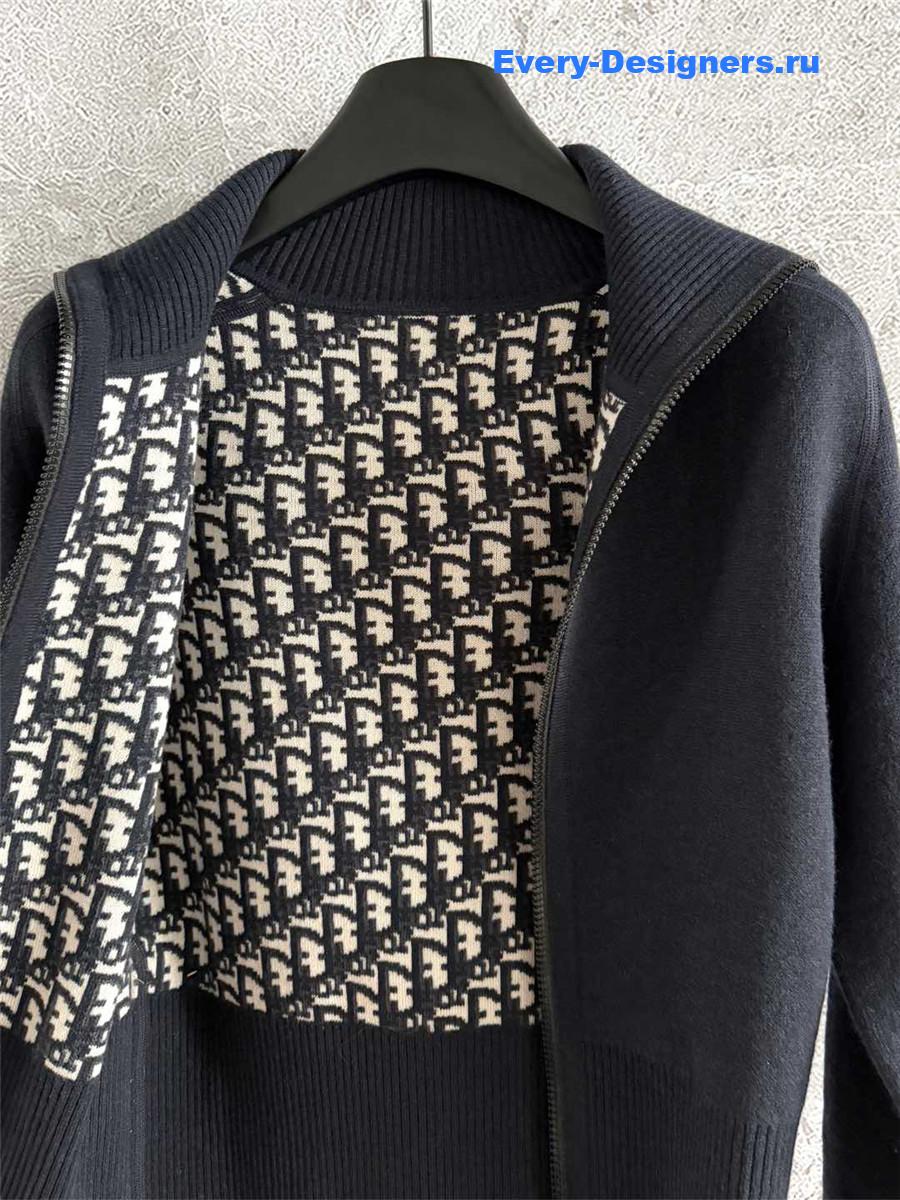 D10r oblique hooded cashmere cardigan