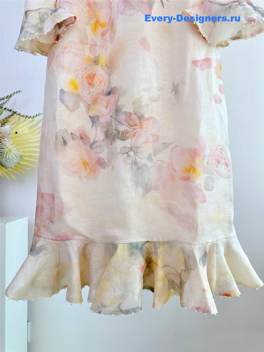 Zimm Crush Pink Floral Midi Dress
