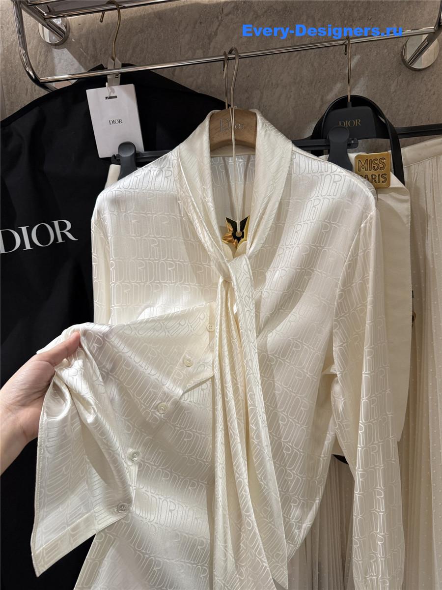 D10r cd silk jacquard ribbon shirt