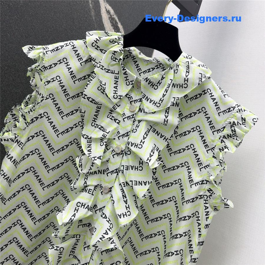 Ch**el logo print silk vest