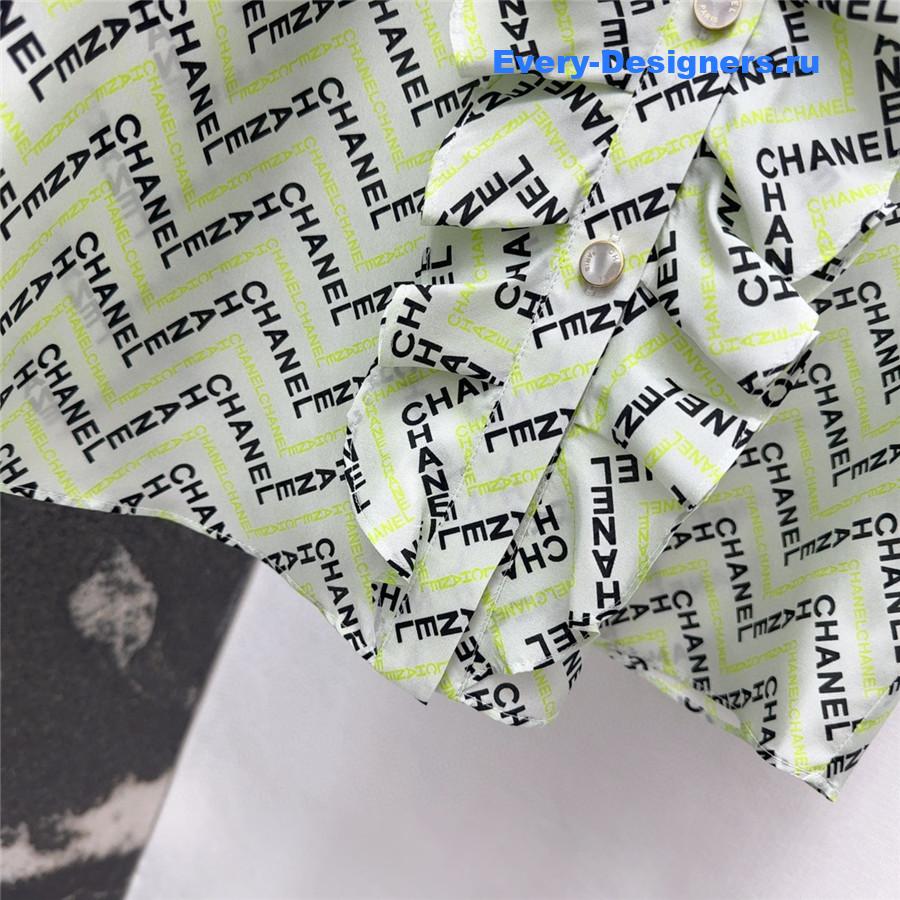 Ch**el logo print silk vest