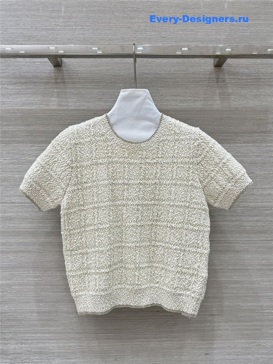 Gvc*1 gold check short-sleeved top