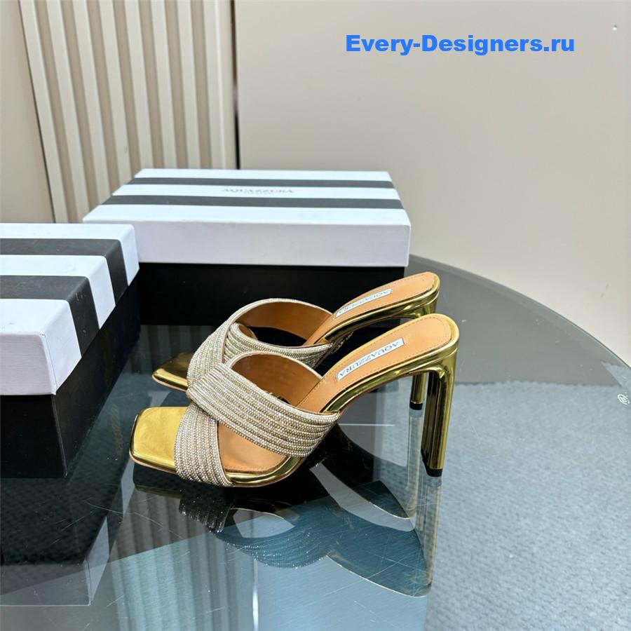 Aquazzura Gatsby Gold Embellished Mule