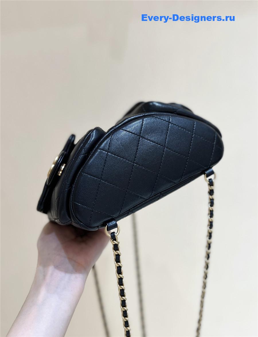 Ch**el black lambskin backpack