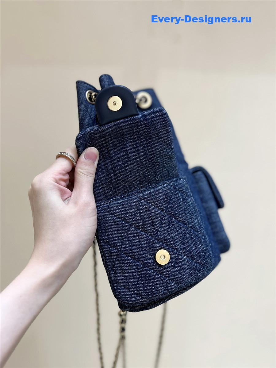 Ch**el woolen denim backpack