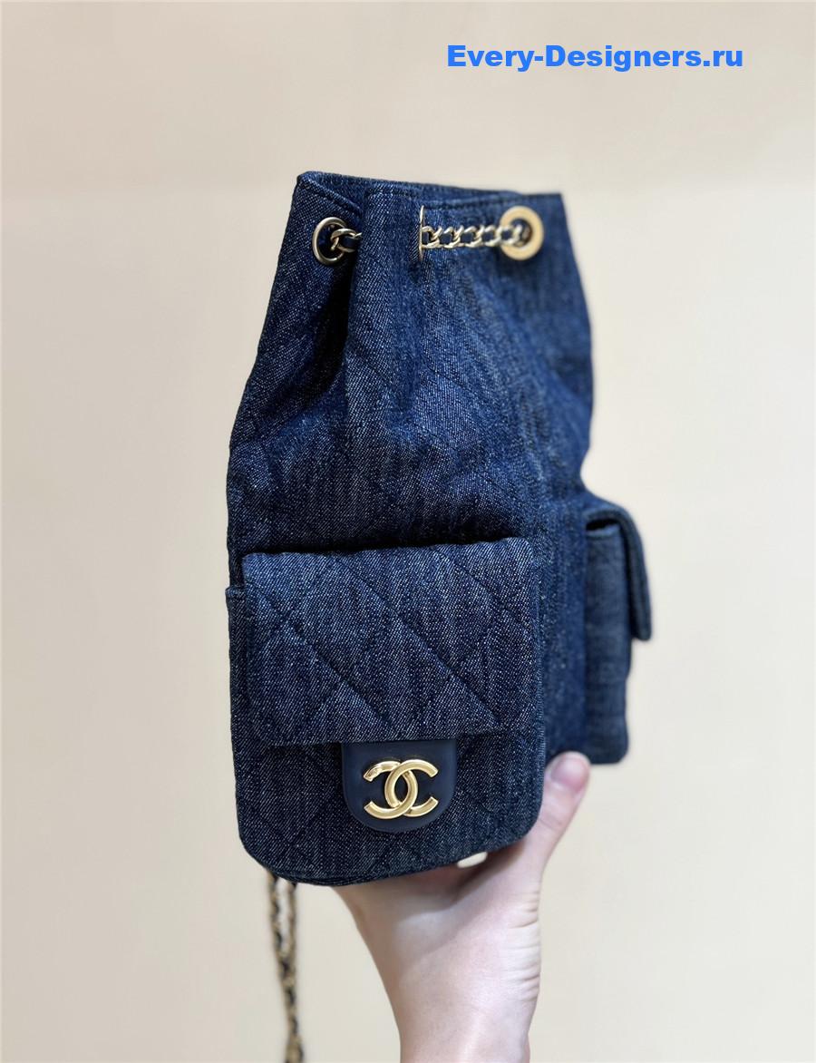 Ch**el woolen denim backpack