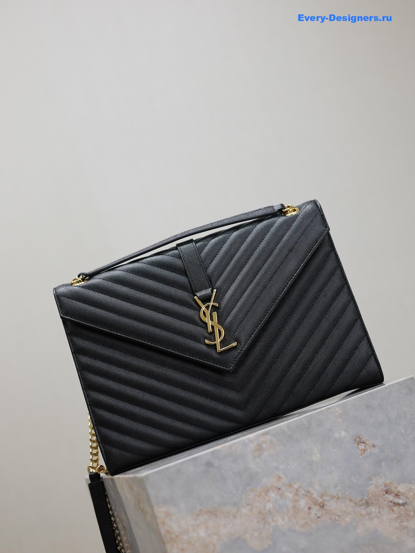 Sa1nt Lau*nt large monogram leather shoulder bag