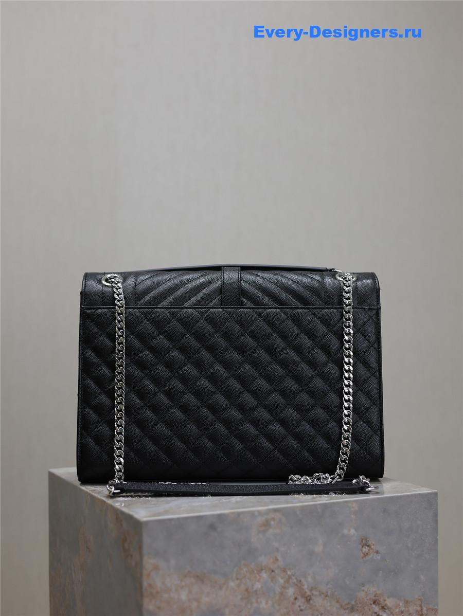 Sa1nt Lau*nt envelope triquilt large bag silver