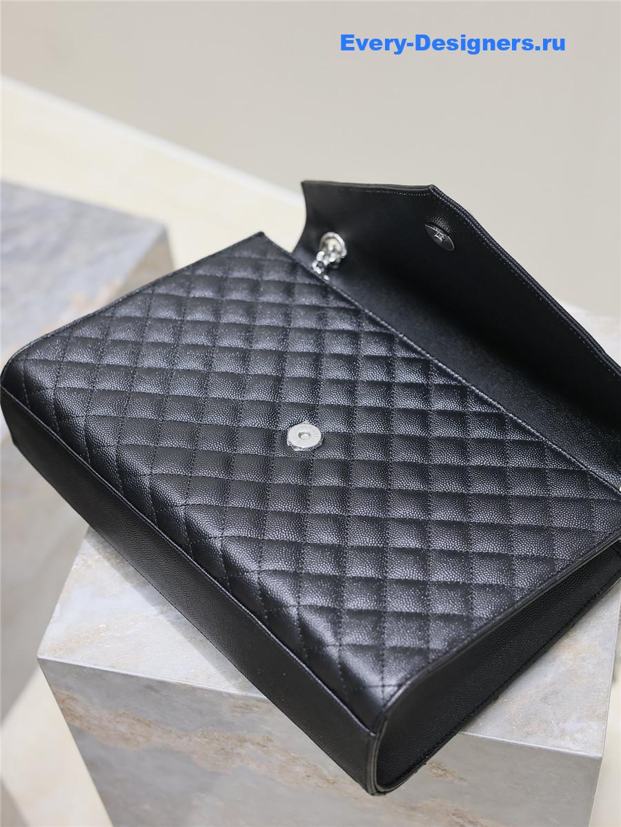 Sa1nt Lau*nt envelope triquilt large bag silver