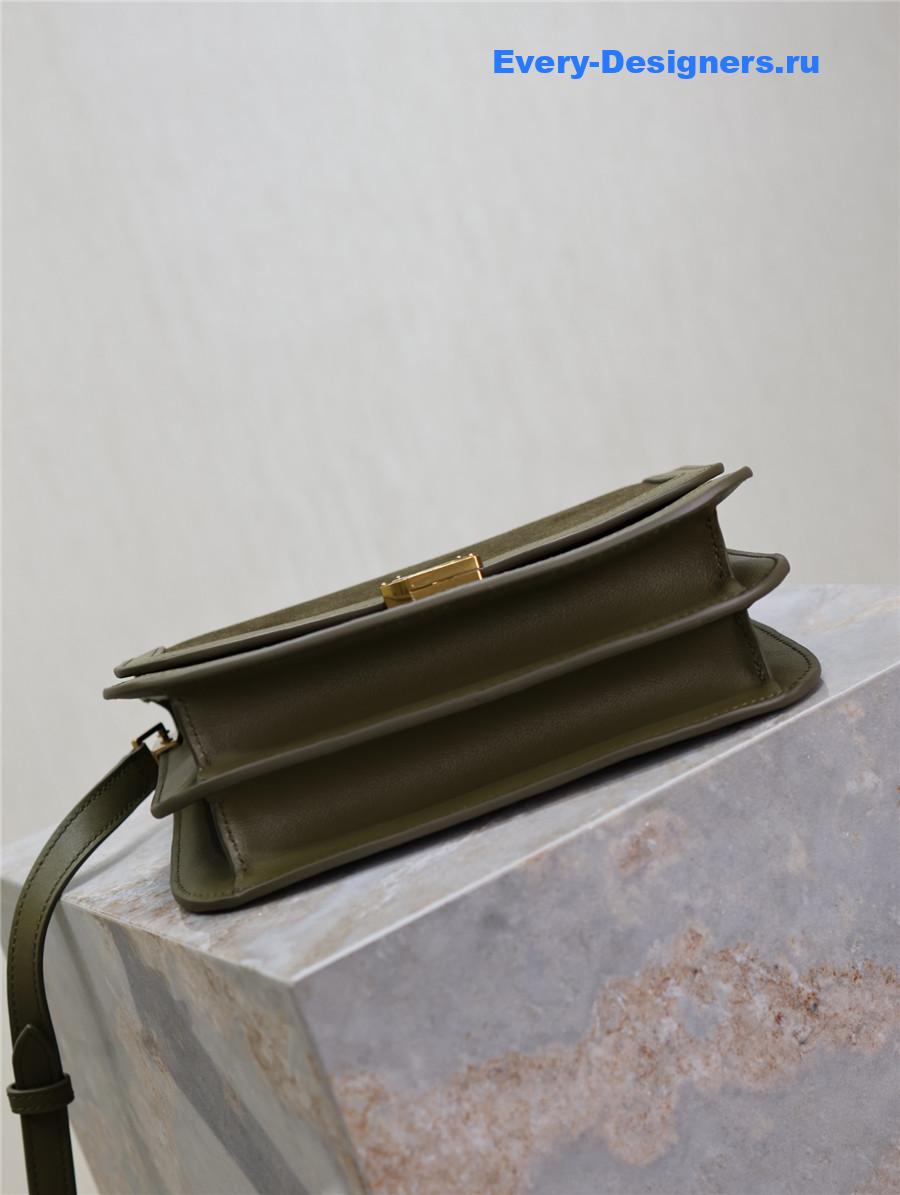 Sa1nt Lau*nt suede solferino satchel bag green