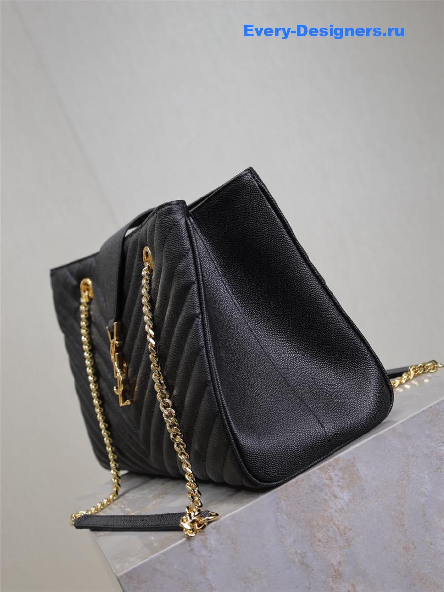 Sa1nt Lau*nt black chevron quilted monogram tote