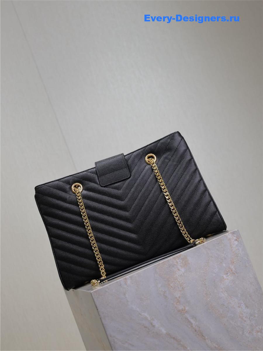 Sa1nt Lau*nt black chevron quilted monogram tote
