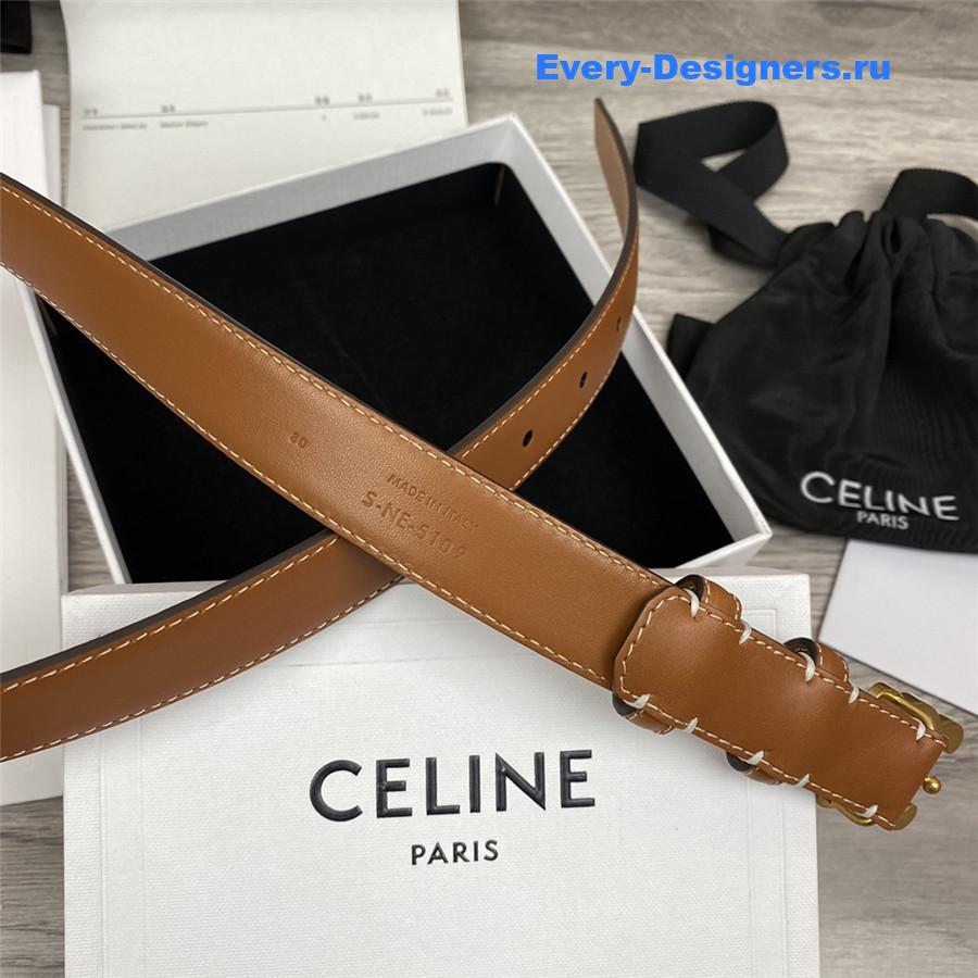 Ce1i*e brown leather macadam buckle belt