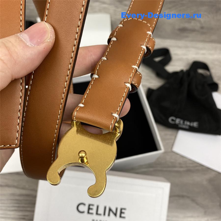 Ce1i*e brown leather macadam buckle belt