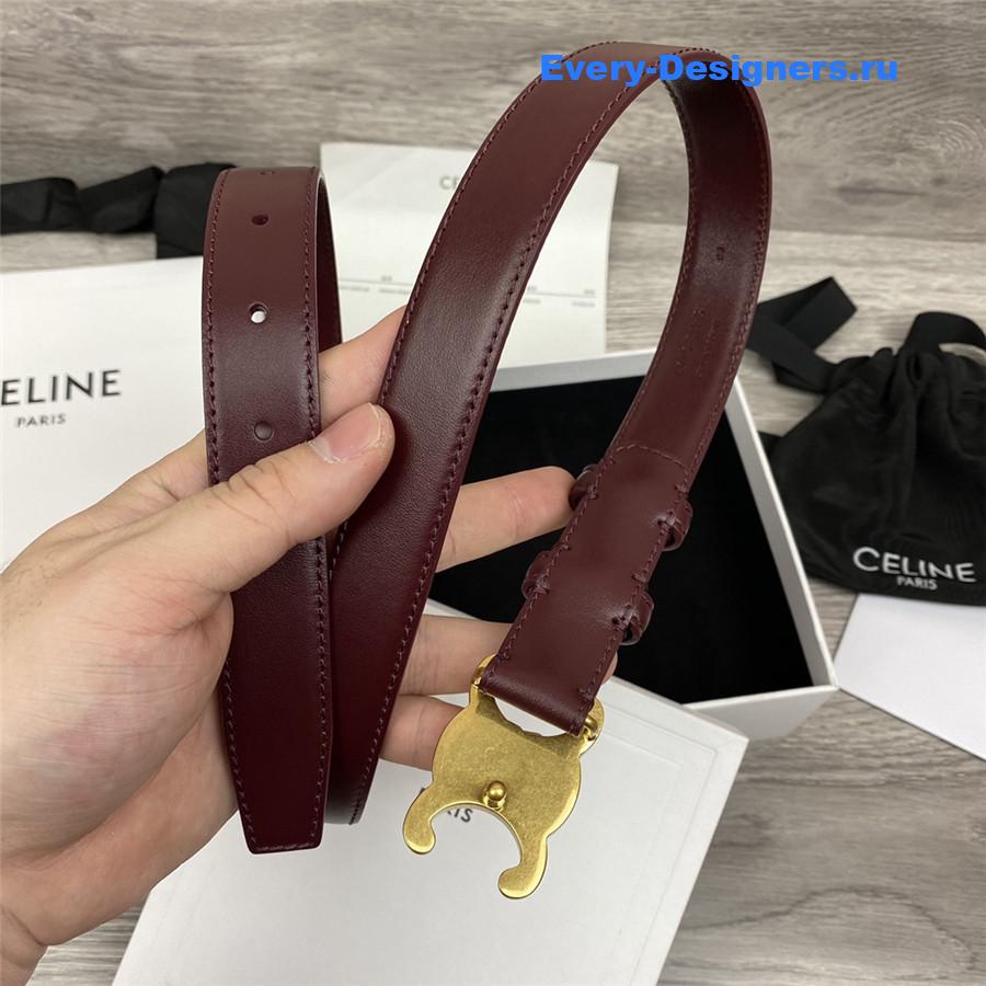 Ce1i*e burgundy leather macadam buckle belt