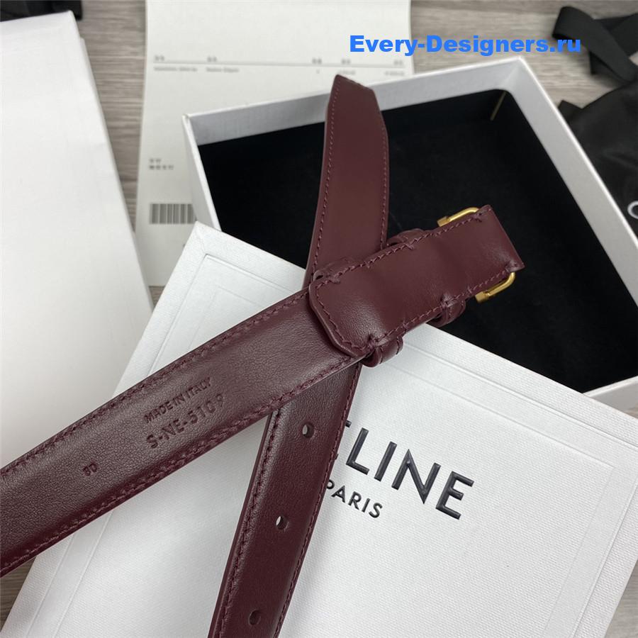 Ce1i*e burgundy leather macadam buckle belt