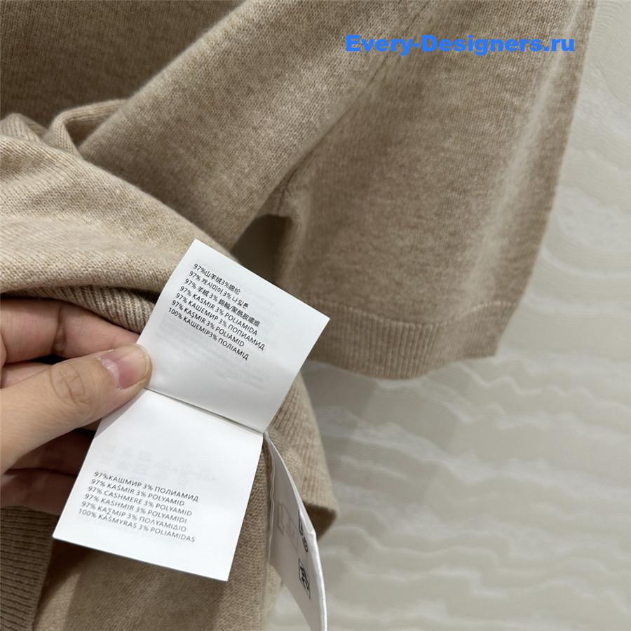 Miu Miu Cashmere Polo Top Brown