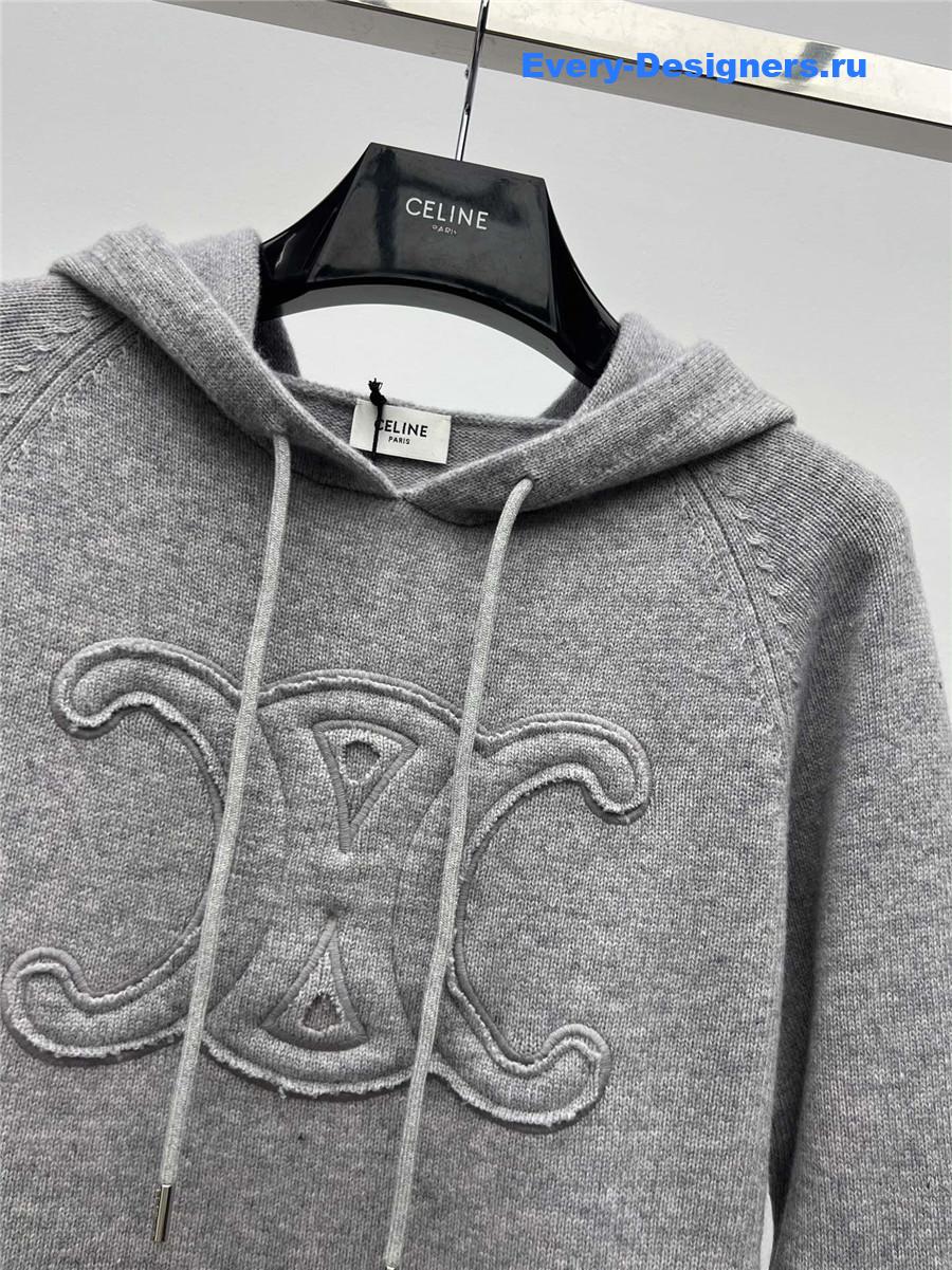 Ce1i*e grey cashmere knitted hoodie