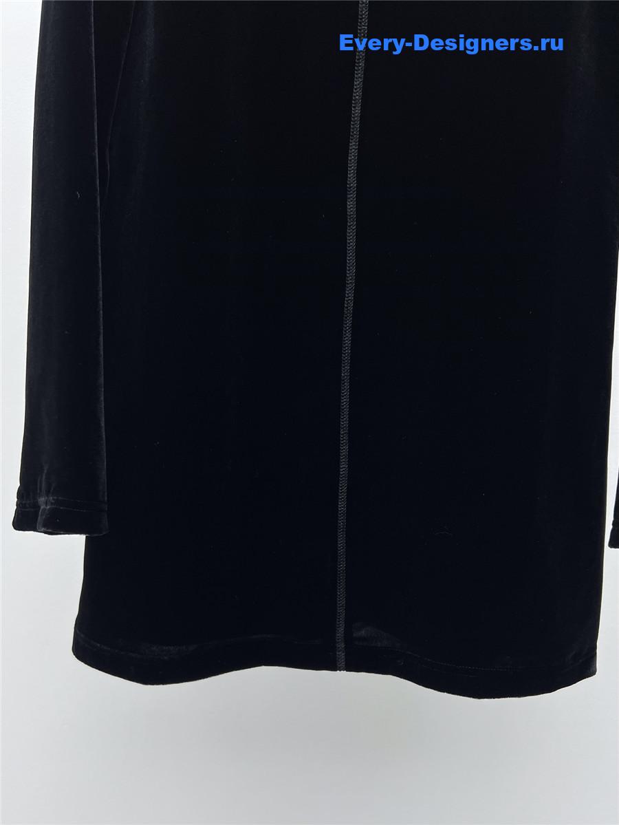 Miu Miu Velvet Tie-Back Midi Dress