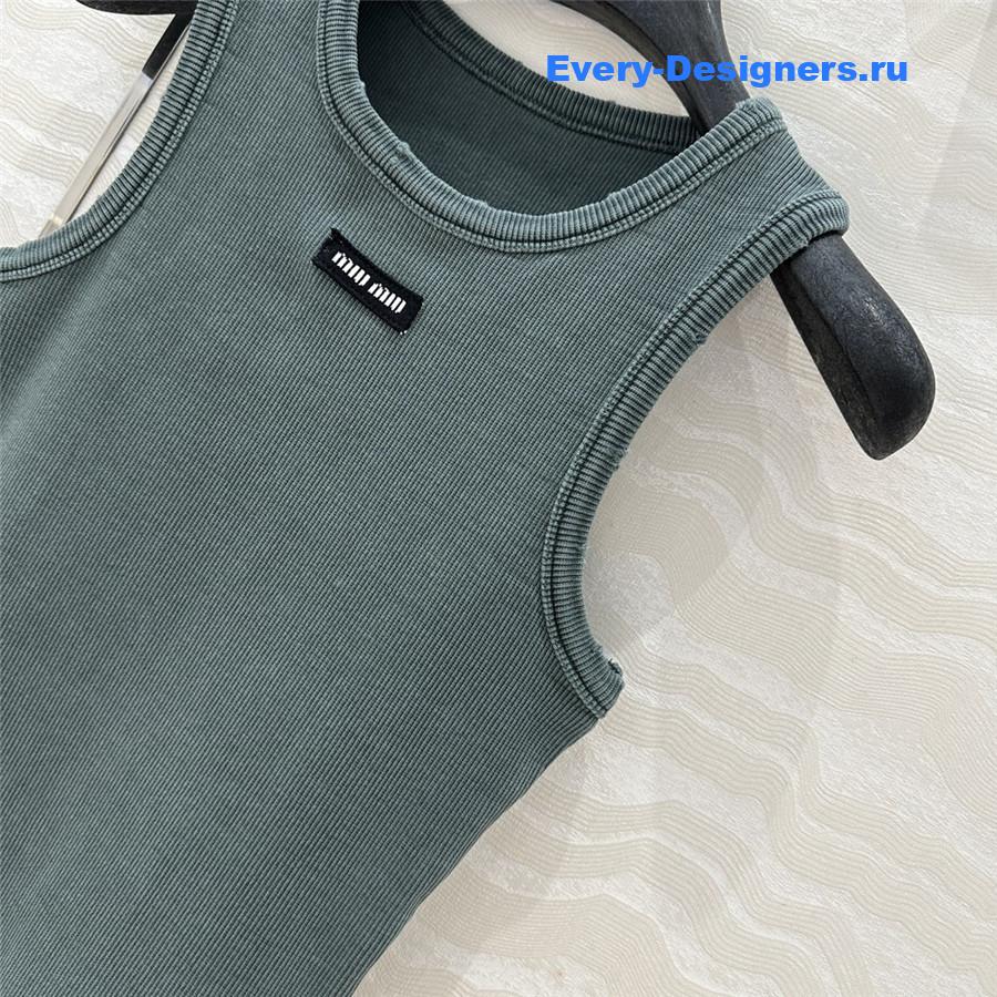 Miu Miu Green Knitted Vest Dress