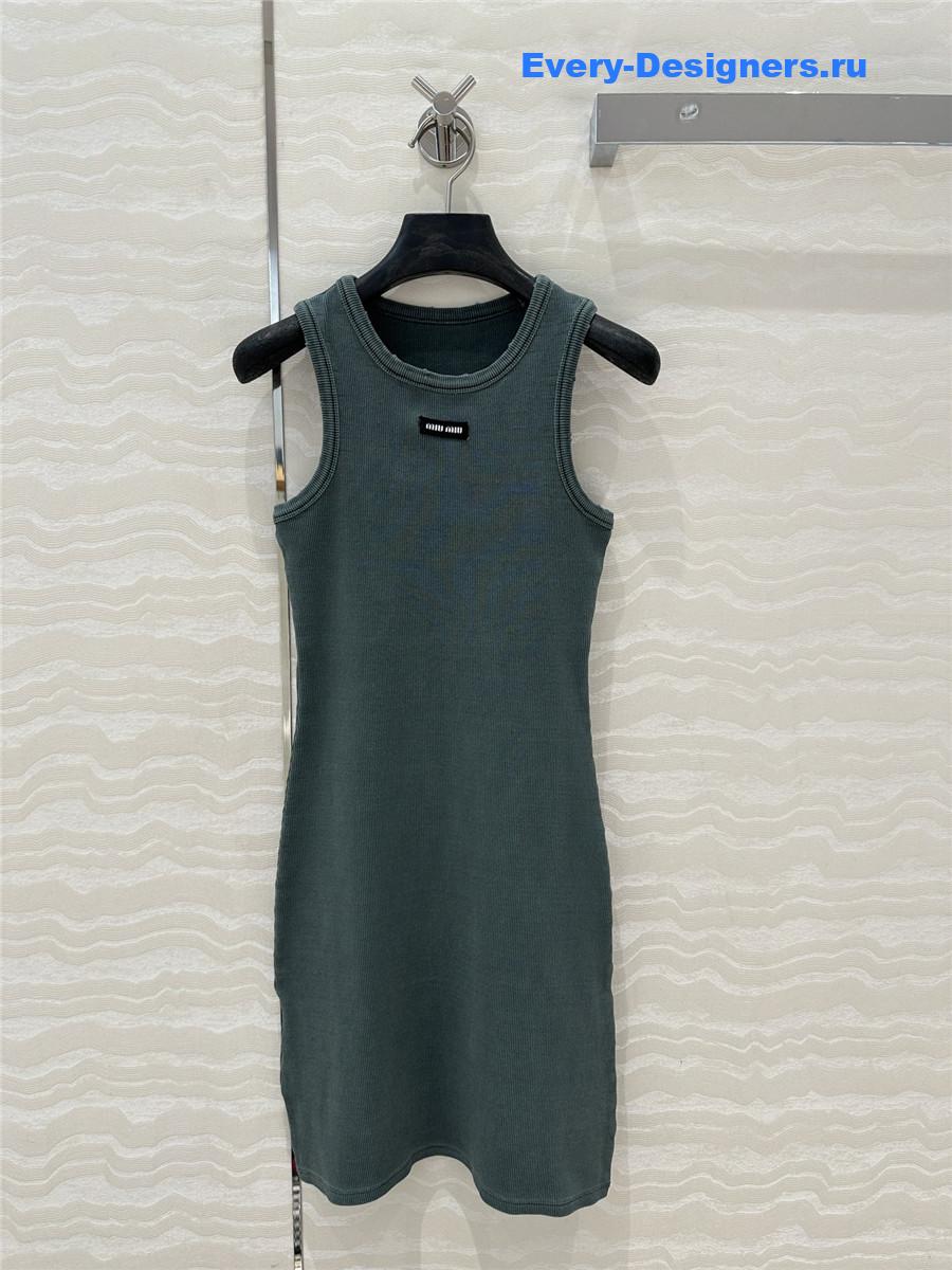 Miu Miu Green Knitted Vest Dress