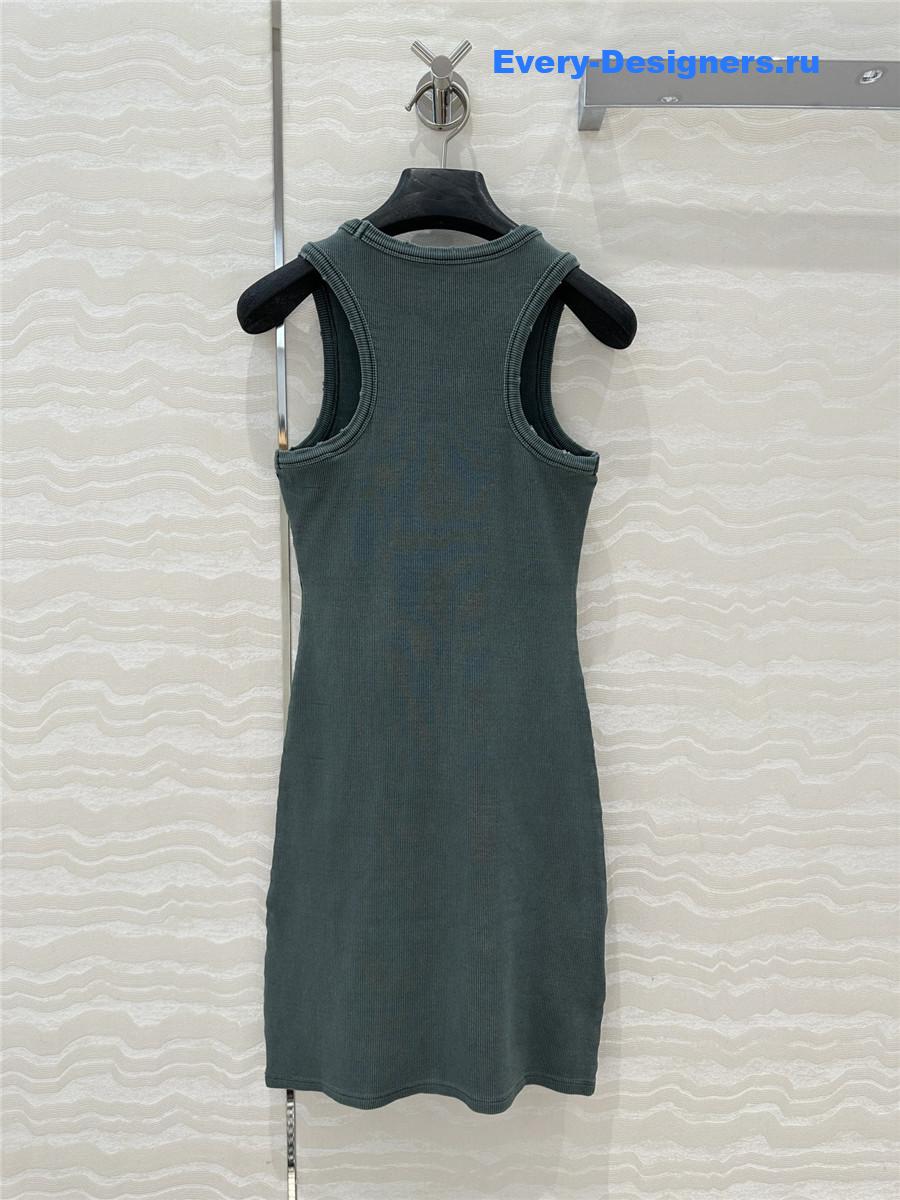 Miu Miu Green Knitted Vest Dress