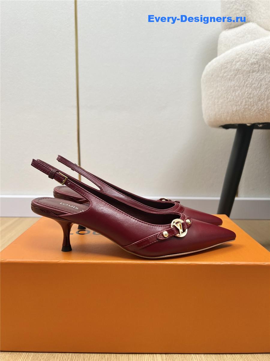 l0vis Vvtt0n archlight slingback pumps in burgundy